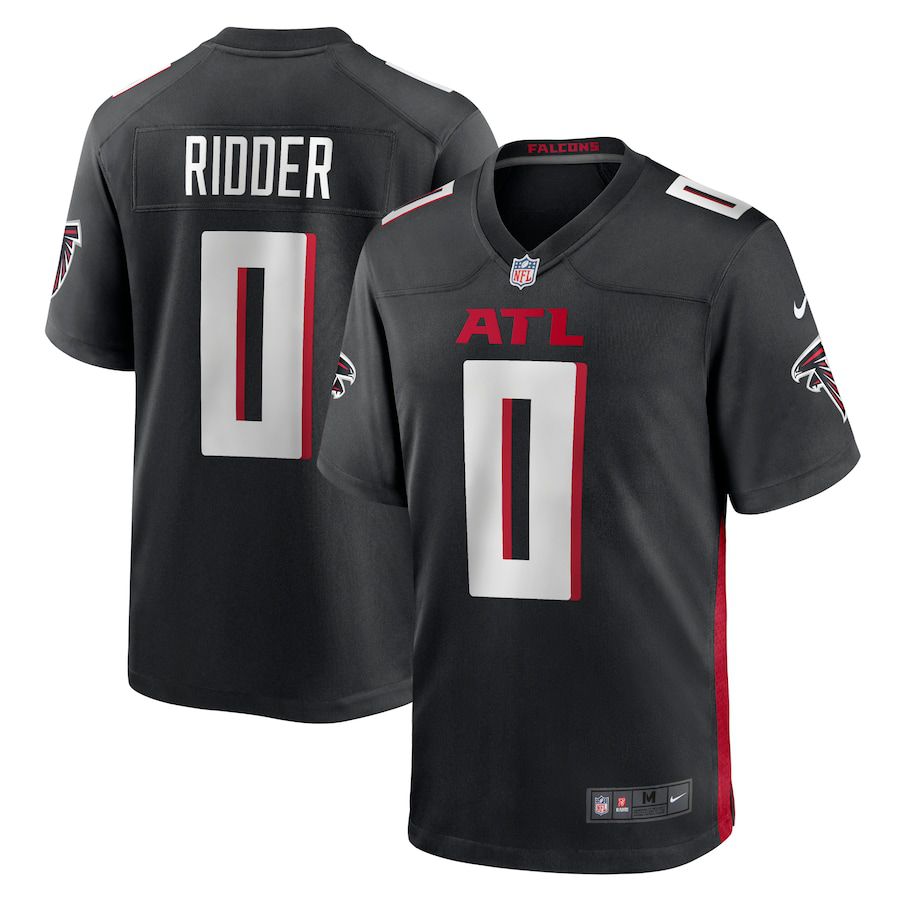 Men Atlanta Falcons #0 Desmond Ridder Nike Black 2022 NFL Draft Pick Player Game Jersey